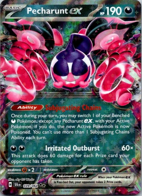 Pecharunt ex 039/064 Shrouded Fable Holo Pokémon Card NM front