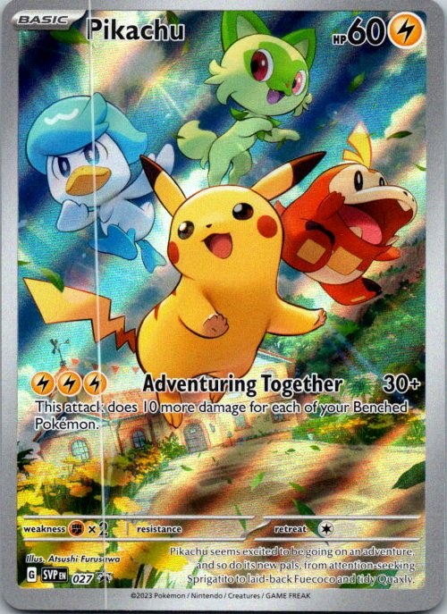 Pikachu 027 SV Black Star Promo Holo Pokémon Card NM front