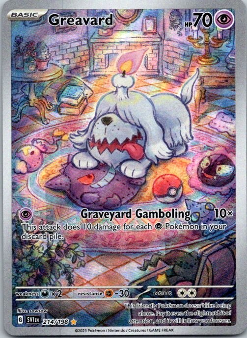 Greavard 214/198 Scarlet & Violet Holo Pokémon Card NM front
