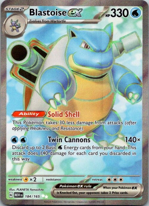 Blastoise ex 184/165 Scarlet & Violet 151 Holo Pokémon Card NM front