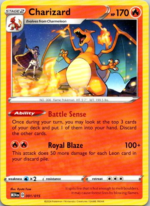Charizard 001/015 McDonald's Collection 2024 Holo Pokémon Card NM front