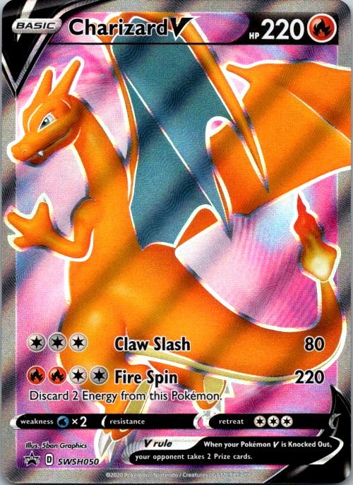 Charizard V SWSH050 SWSH Black Star Promo Holo Pokémon Card NM front