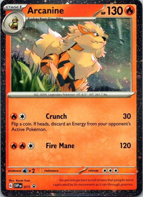 Arcanine 011 SV Black Star Promo Holo Pokémon Card NM front