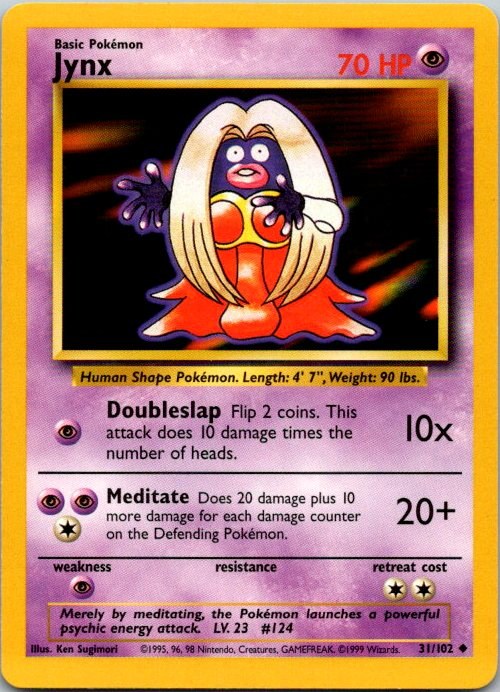 Jynx 31/102 Base Set Pokémon Card NM front