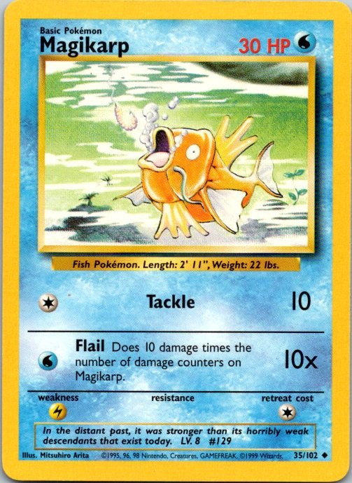 Magikarp 35/102 Base Set Pokémon Card NM front