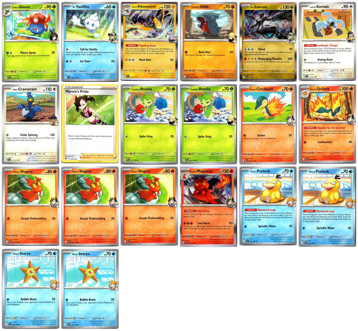 Trainer's Pokémon Card Lot (Marnie, N, Cynthia, Iono & more) #1 – 20 Cards NM