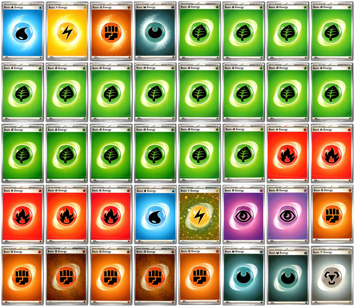 Basic Energy Card Lot #1 – 40 Cards NM