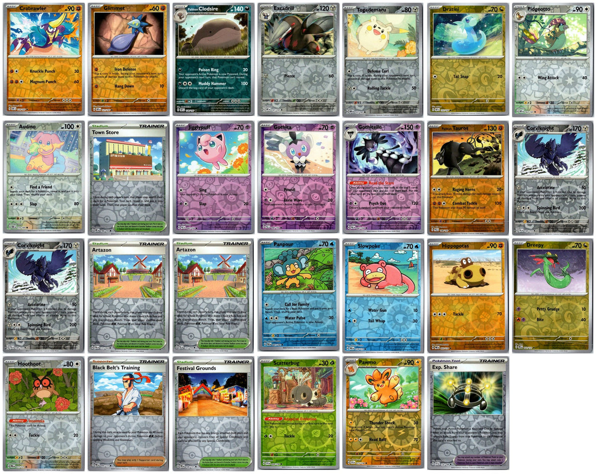 Pokémon Reverse Holo Card Lot #3 – 27 Cards NM