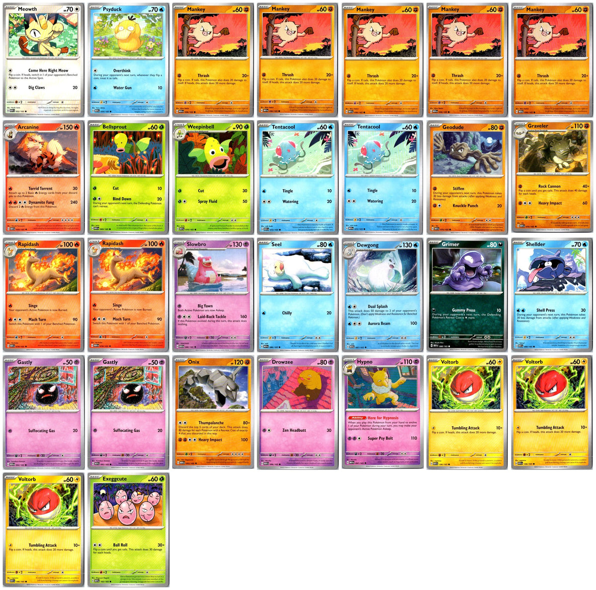 Scarlet & Violet 151 Pokémon Card Lot – Commons & Uncommons #1 – 30 Cards NM