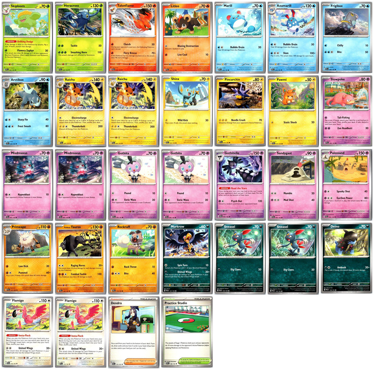 Paldea Evolved Pokémon Card Lot – Commons & Uncommons – 32 Cards NM
