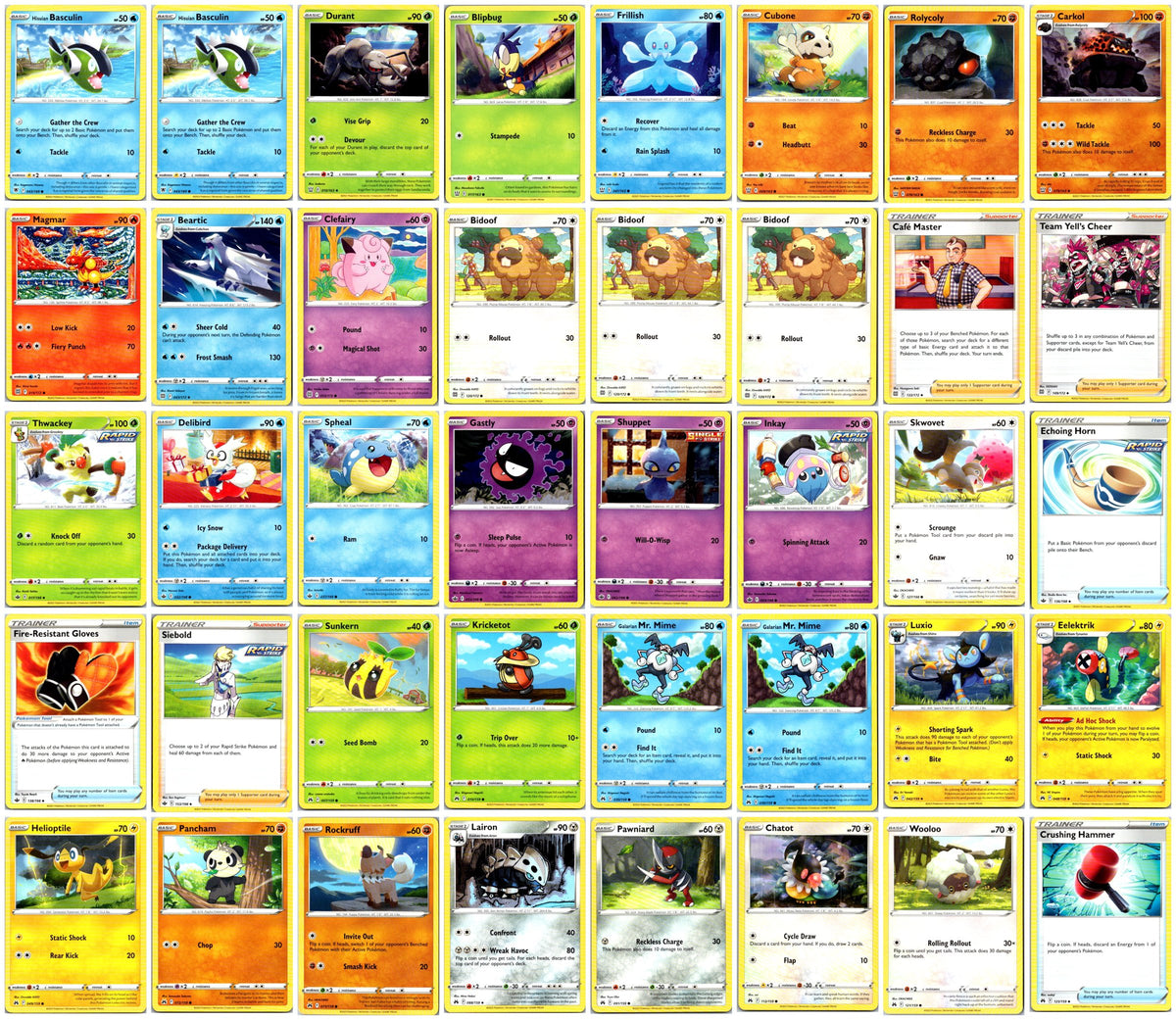 Sword & Shield Era & Older Pokémon Card Lot – Commons & Uncommons #1 – 40 Cards NM