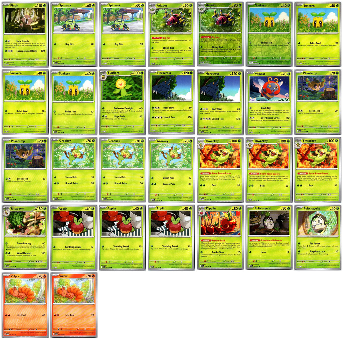 Twilight Masquerade Pokémon Card Lot – Commons & Uncommons #1 – 30 Cards NM