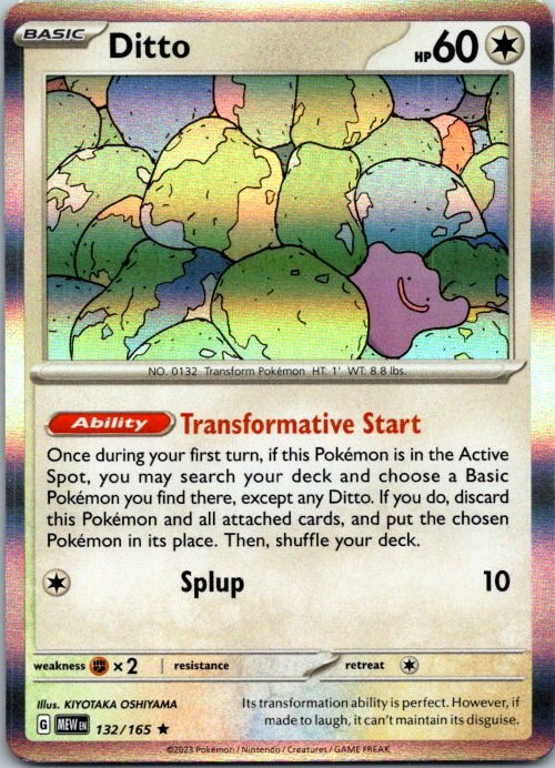 Ditto 132/165 Scarlet & Violet 151 Holo Pokémon Card NM front