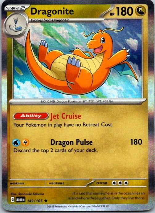 Dragonite 149/165 Scarlet & Violet 151 Holo Pokémon Card NM front