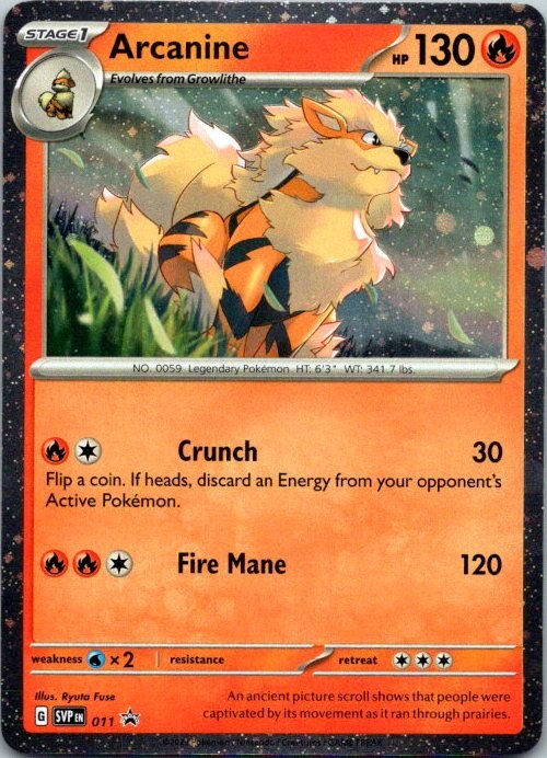 Arcanine 011 SV Black Star Promos Cosmos Holo Pokémon Card NM front