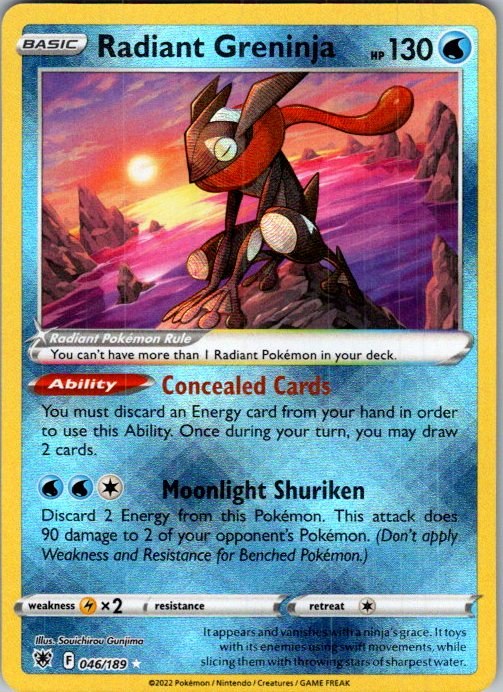Radiant Greninja 046/189 Astral Radiance Holo Pokémon Card NM front