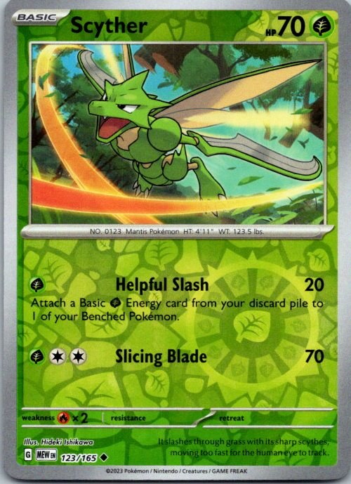 Scyther 123/165 Scarlet & Violet 151 Reverse Holo Pokémon Card NM front