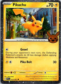 Pikachu 018/091 Paldean Fates Trick or Trade 2024 Stamped Holo Pokémon Card NM front