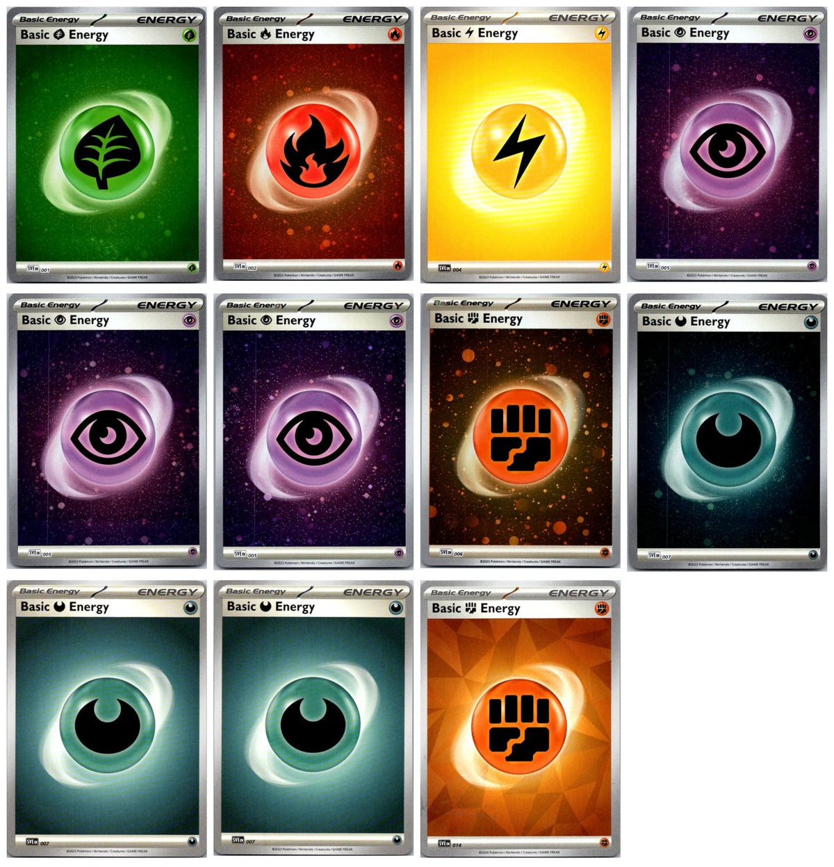 Basic Energy Card Lot (incl. Cosmos Holo Energies) – 11 Cards NM