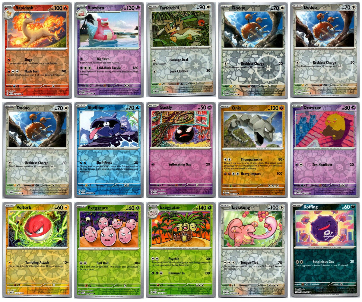 Pokémon Reverse Holo Card Lot #1 – 15 Cards NM
