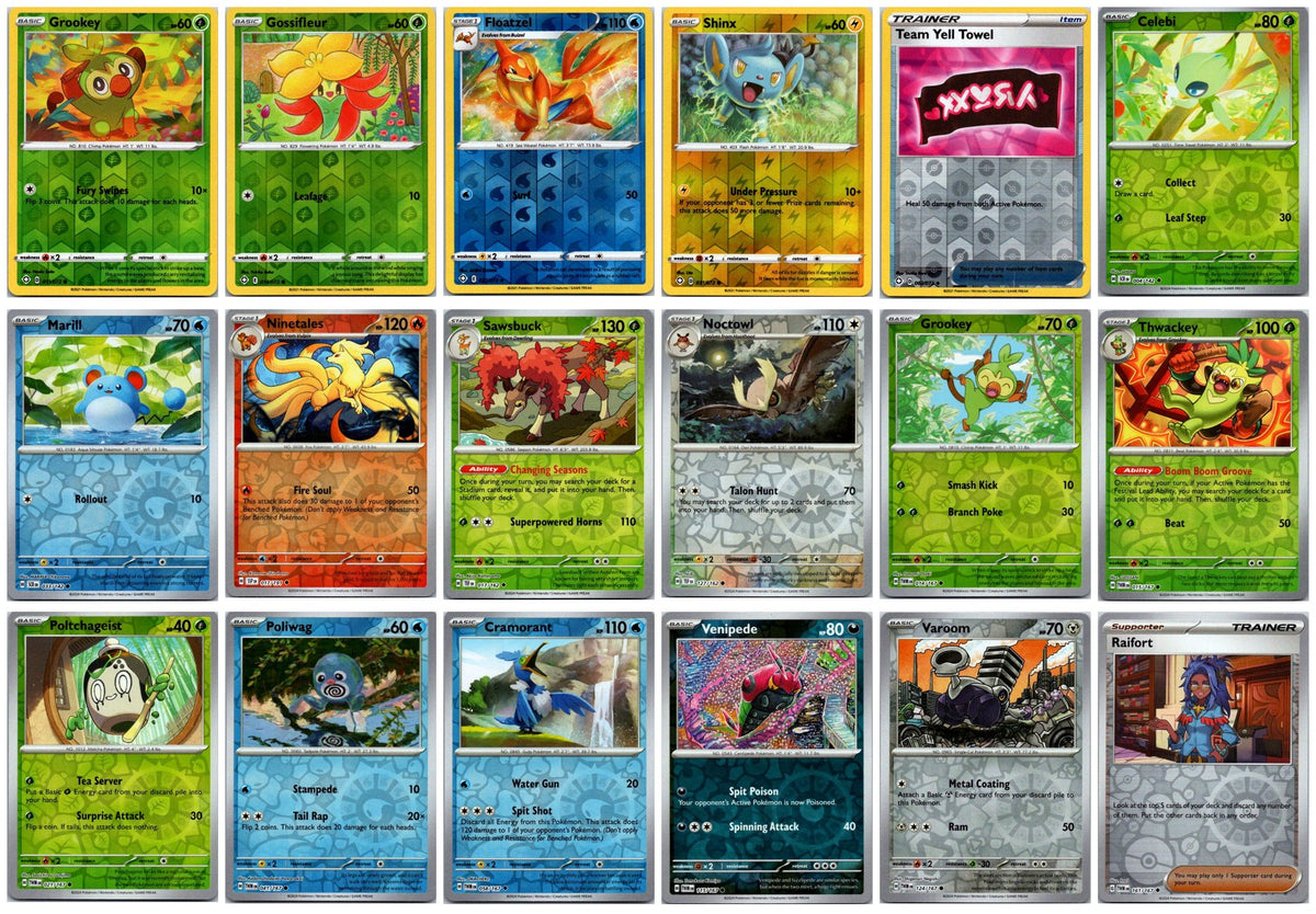 Pokémon Reverse Holo Card Lot #5 – 18 Cards NM