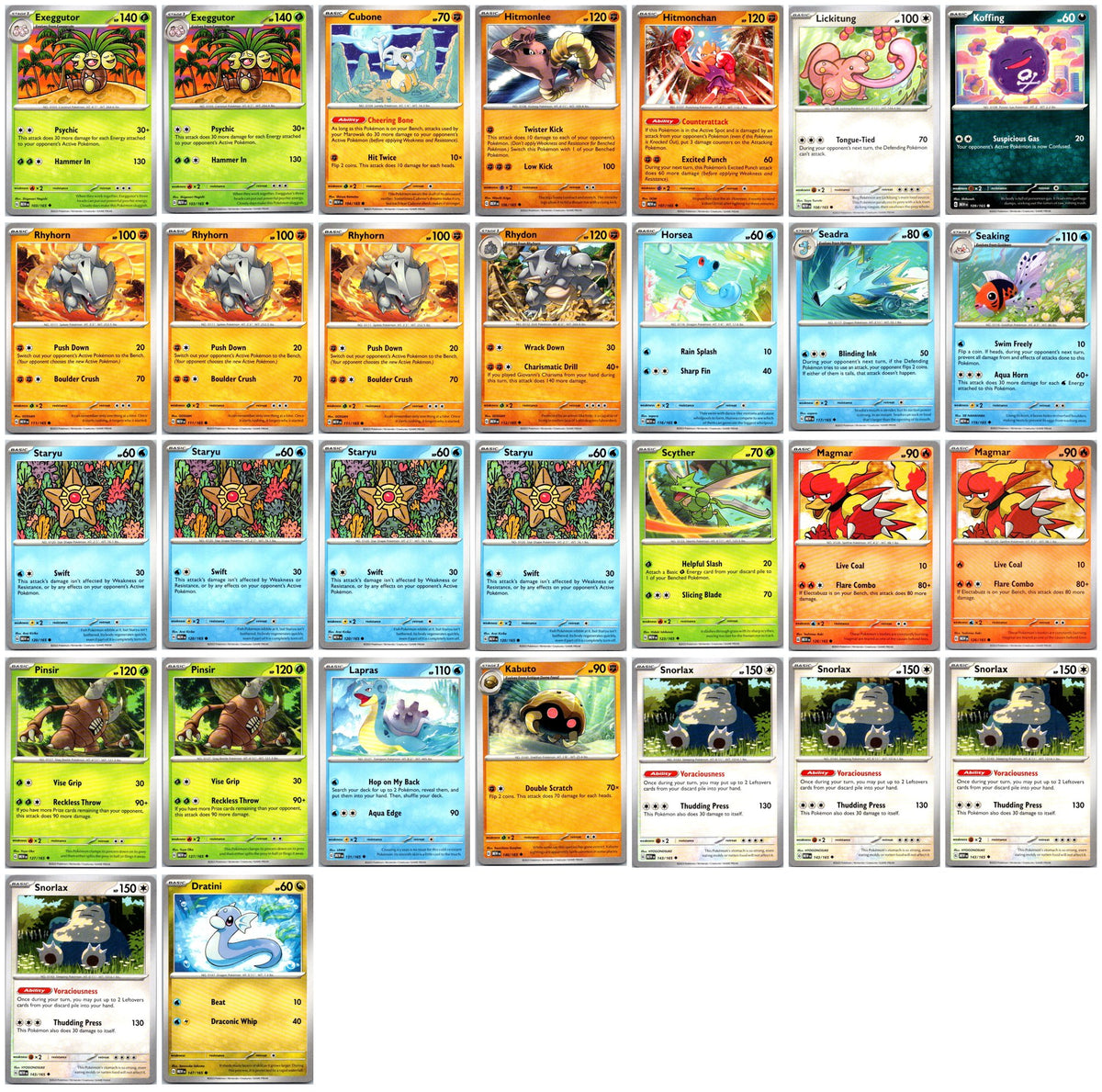 Scarlet & Violet 151 Pokémon Card Lot – Commons & Uncommons #2 – 30 Cards NM