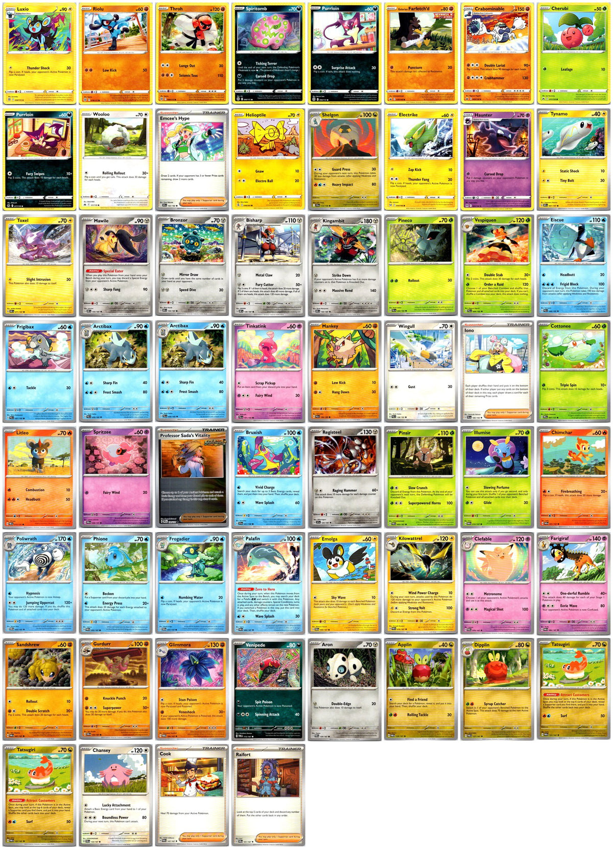 Scarlet & Violet Era Mixed Sets Pokémon Card Lot – Commons & Uncommons – 60 Cards NM