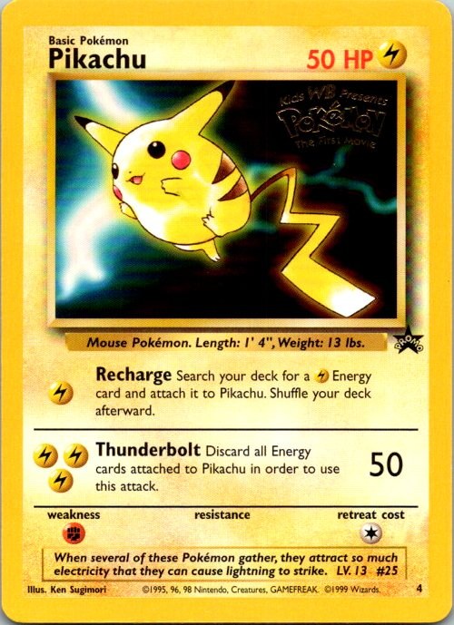 Pikachu 4 WOTC Black Star Promo Pokémon Card NM front