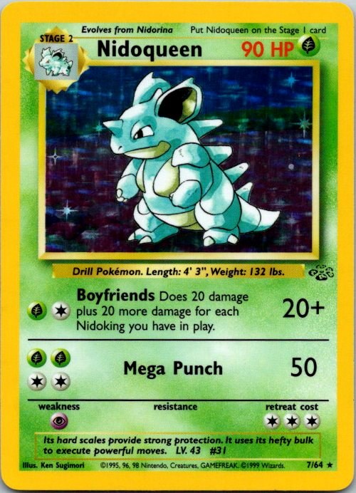 Nidoqueen 7/64 Jungle Holo Pokémon Card NM front
