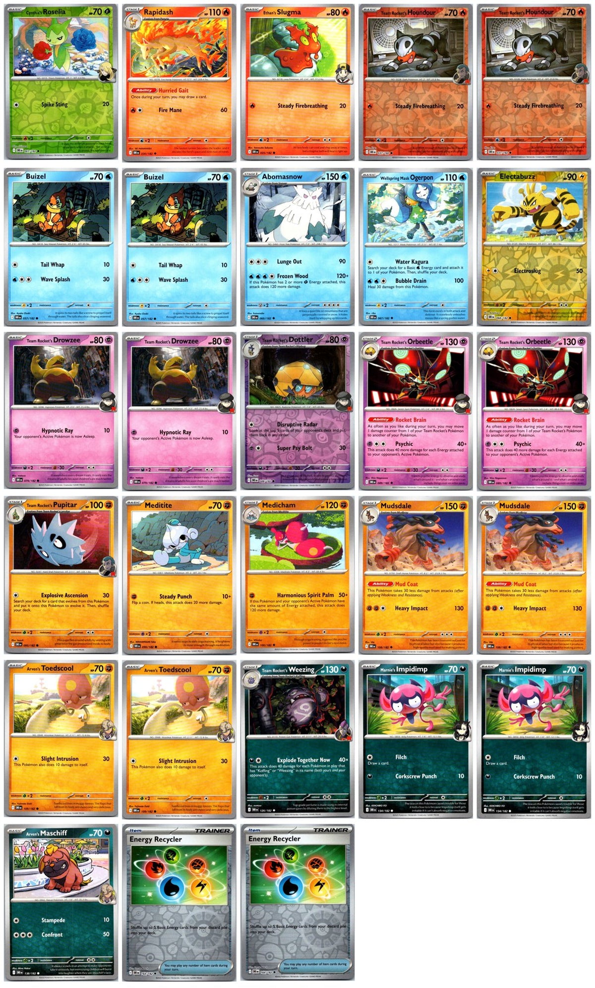 Destined Rivals Pokémon Card Lot – 28 Cards (Commons, Uncommons & Reverse Holos) NM