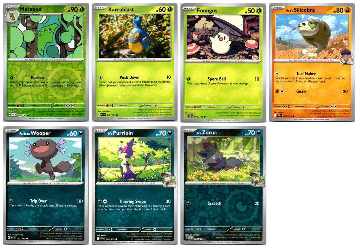 Journey Together Pokémon Card Lot – 7 Cards (Commons, Uncommons & Reverse Holos) NM