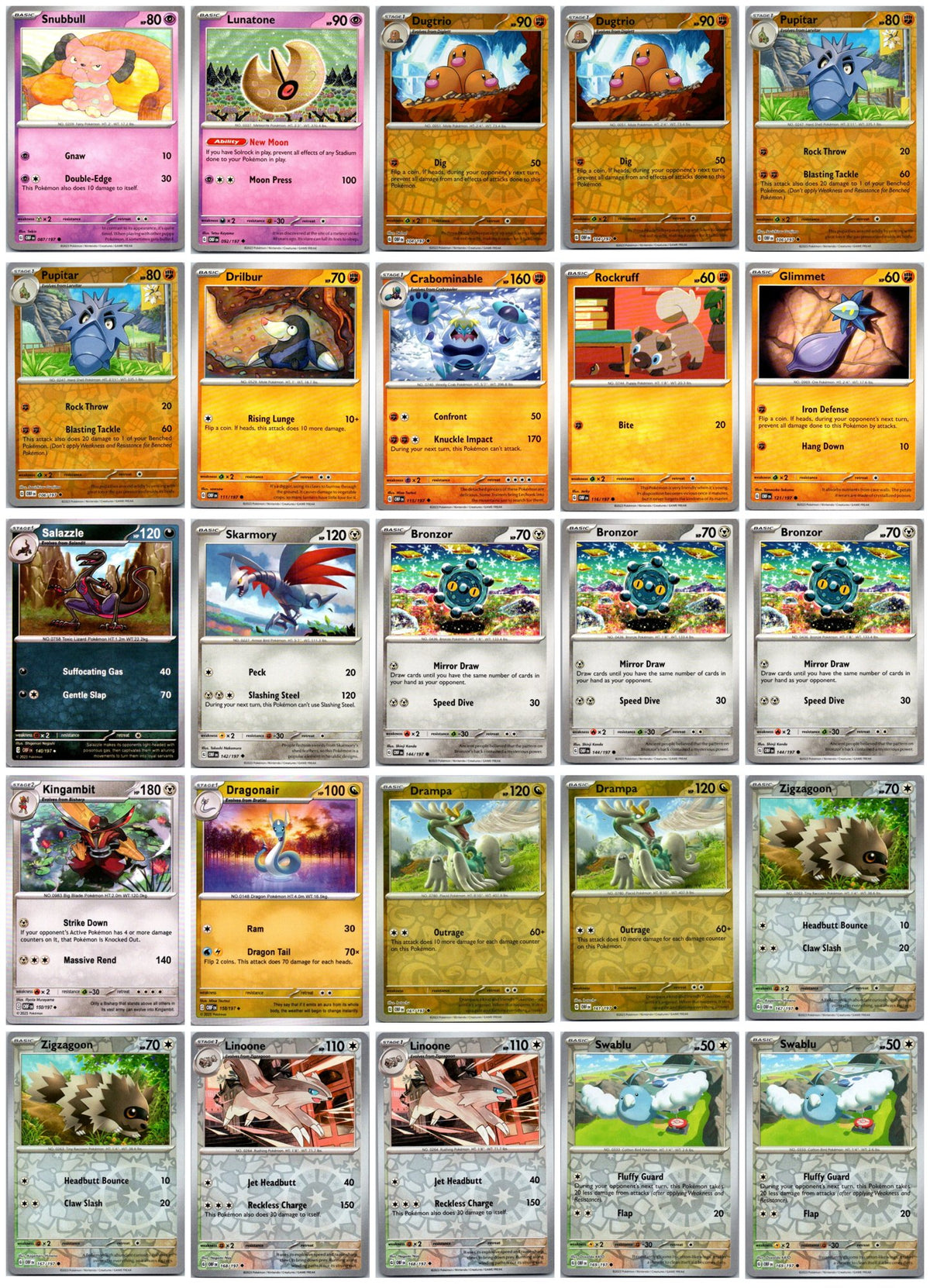 Obsidian Flames Pokémon Card Lot – 25 Cards (Commons, Uncommons & Reverse Holos) #2 NM