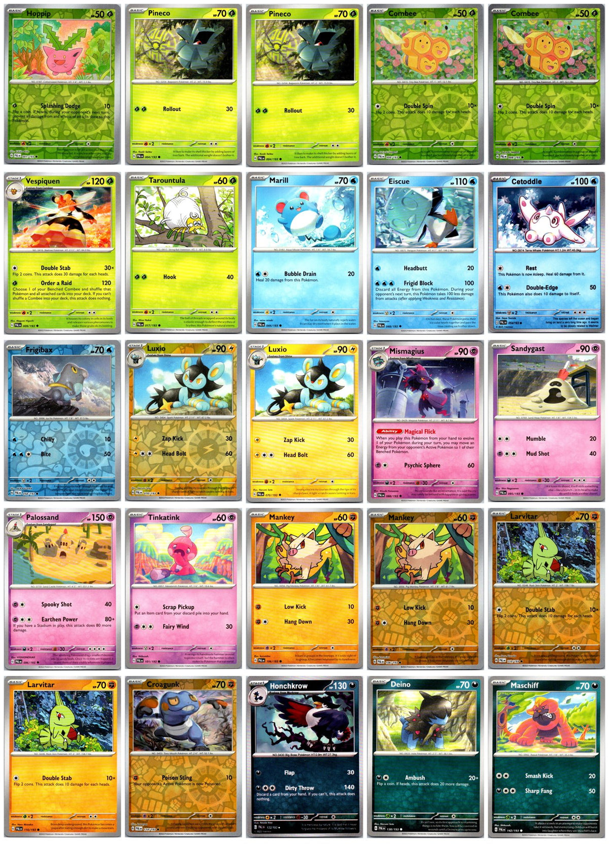 Paldea Evolved Pokémon Card Lot – 25 Cards (Commons, Uncommons & Reverse Holos) #1 NM